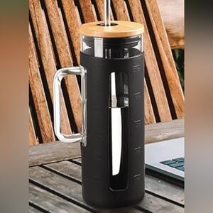 🆕 Kodrine Black Tumbler with Lid and Straw, 24 oz Glass Tumbler with Handle,